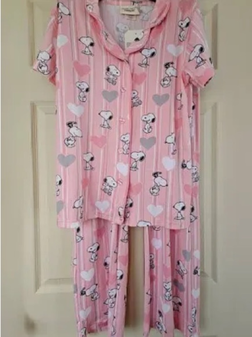 munki munki Pink Snoopy Heart Short-Sleeve Pajama Set